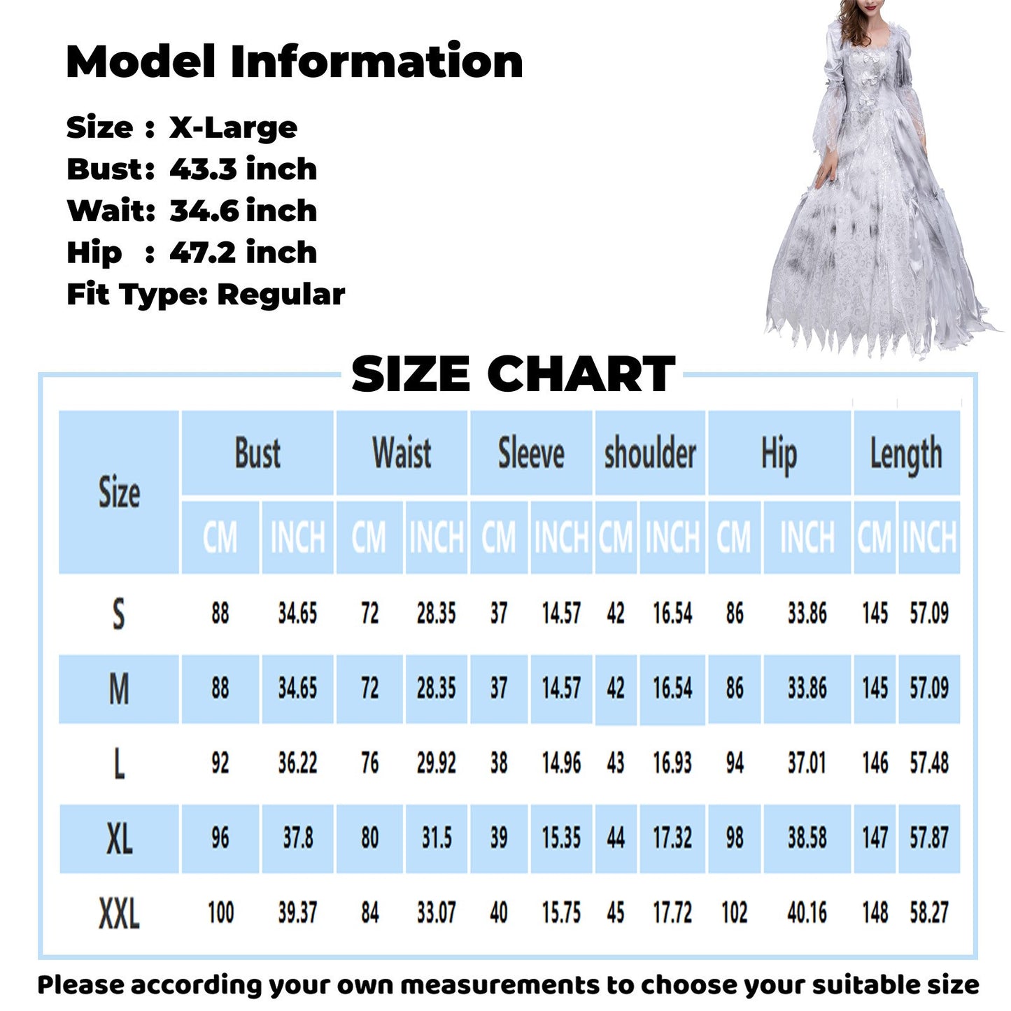 Halloween Wedding Dress Costume Zombie Bride Cosplay Dress Ghost Bride Cosplay image 6