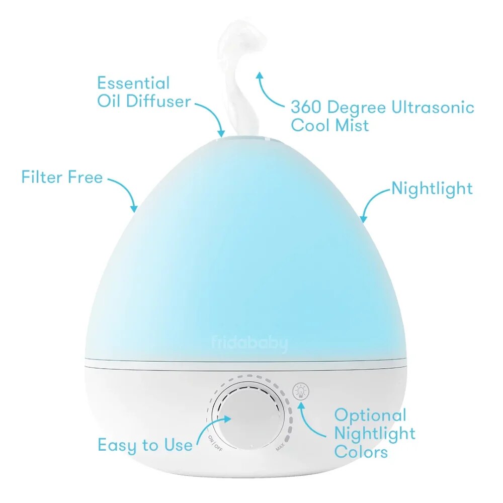 BreatheFrida 3-in-1 Humidifier, Diffuser and Nightlight Humidifier Diffuser Air