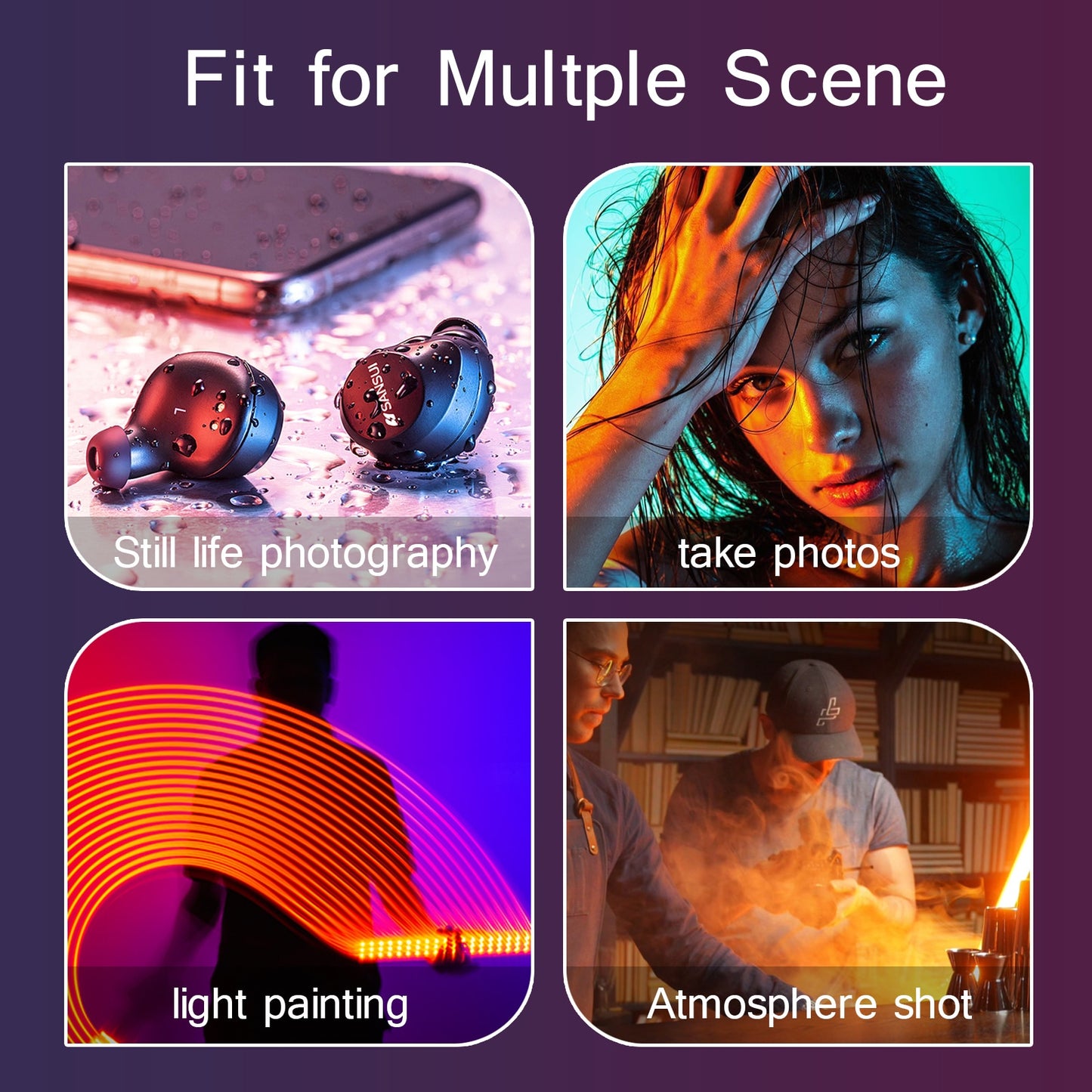 RGB Light Stick Wand With Tripod Stand Party Colorful LED Lamp Fill Light Handh image 12