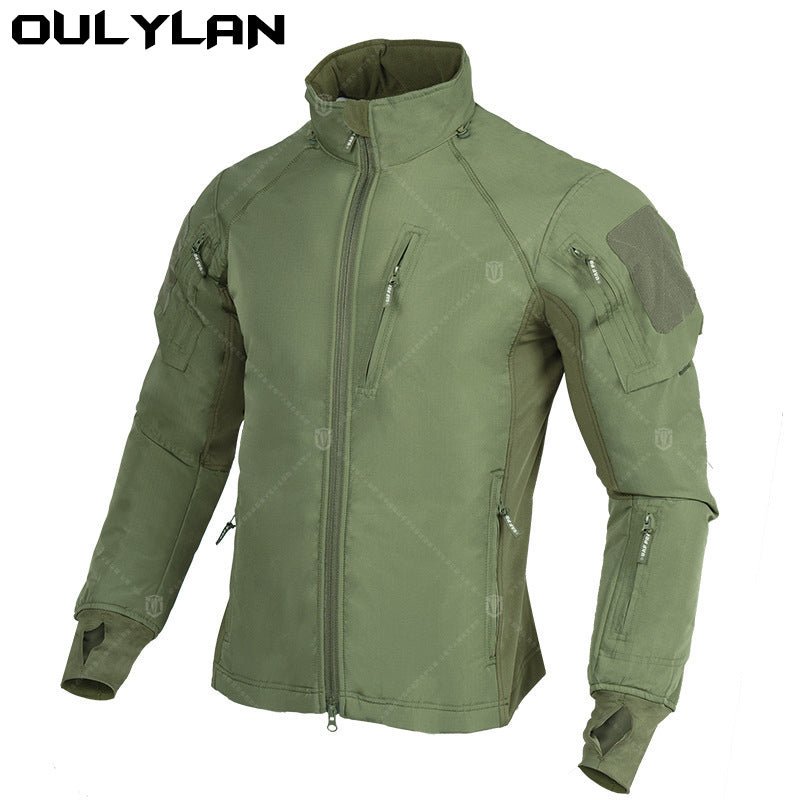 Oulylan Men's Warm Bomber Jacket Camouflage Hooded Coat Windbreaker Men's Waterpr