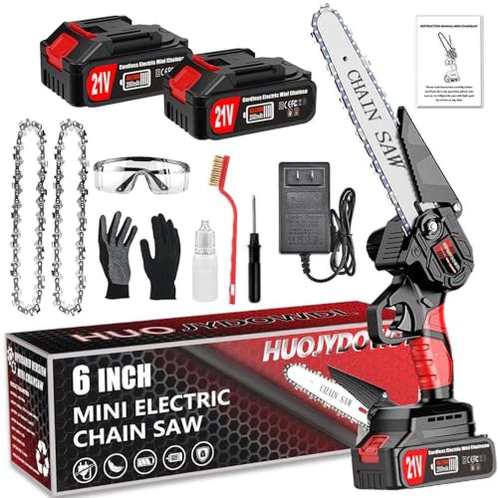 6 " Cordless Mini Chainsaw Portable Battery Powered Electric Saw 21V Handhel