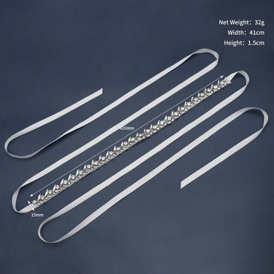 Bridal Rhinestone Inlaid Belt Bridesmaid Sash Wedding Party Dress Belt Fashion image 0