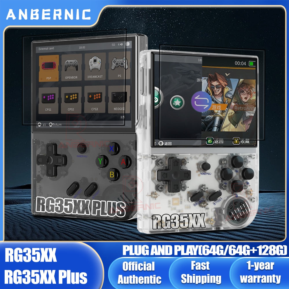 ANBERNIC RG35XX/RG35XX PLUS Handheld Game Player 3.5³ IPS 640*480 Screen Porta