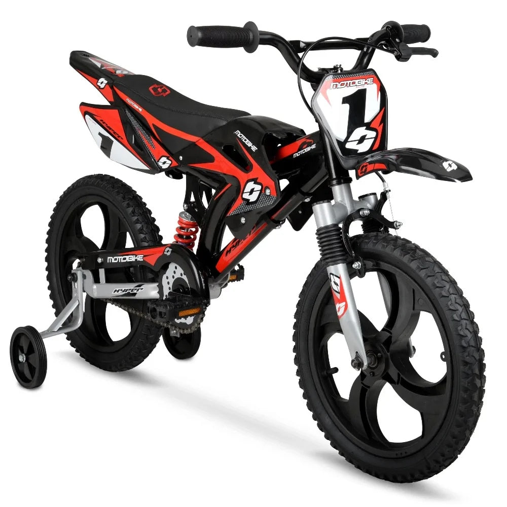 Hyper Bicycles 16in Kids Mag Wheels Motobike, Black/Red image 0