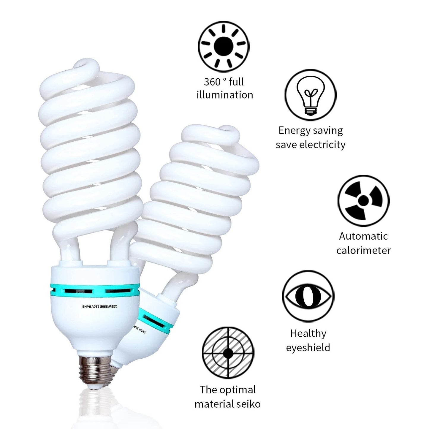 Photography Bulb Lamp Lighting Softbox Soft Box 4PCS 135W 5500K Light CFL Bala