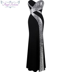 Long Prom Dress Angel-fashions Women's Strapless Criss-Cross Classic Mermaid image 0