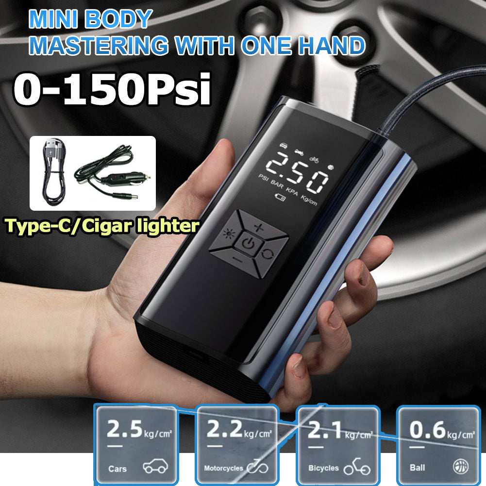 Wireless Car Air Compressor Rechargeable Air Pump Rapid Filling Portable Electr
