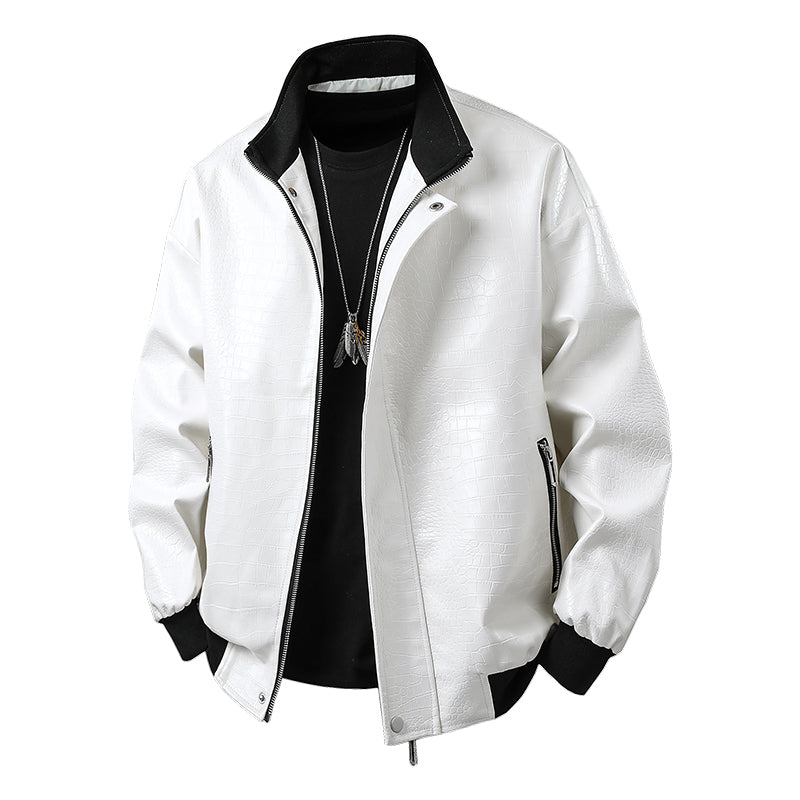 Men's Fashion Trend Autumn Winter Outdoor Highquality Imitation Leather Jacket Co