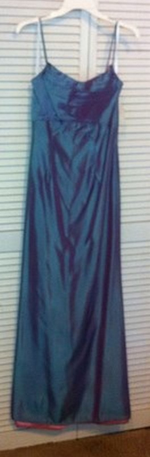 Victor Costa Women Dress Chiffon Teal Lined Pink Size 8 image 0