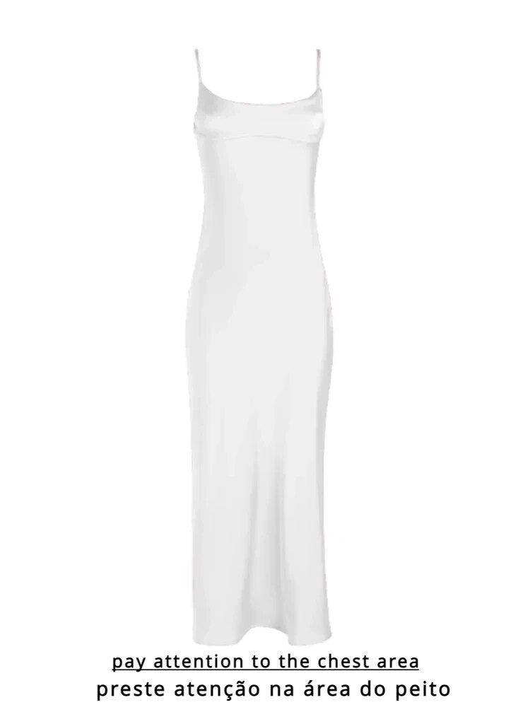 2022 Pink Camis Satin Long Dresses Elegant Sleeveless Slip Holiday Party Dresse