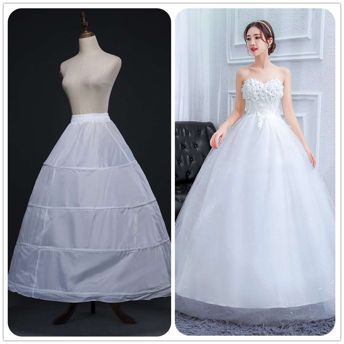 Wedding Dress Petticoat Bridal A Line Hoop Long Wedding Petticoat Hoop image 0