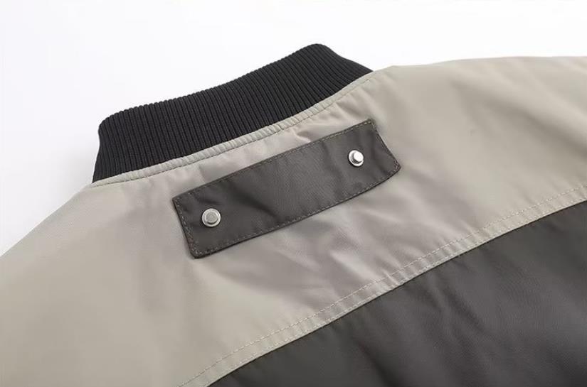 Street Retro Patchwork Baseball Jacket Man Autumn Loose Pilot Jackets Multi Poc image 8