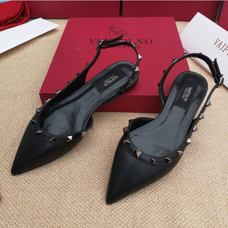 Women 2024 Trend Luxury Leather Flat Shoes Summer Women High-Quality Sandal
