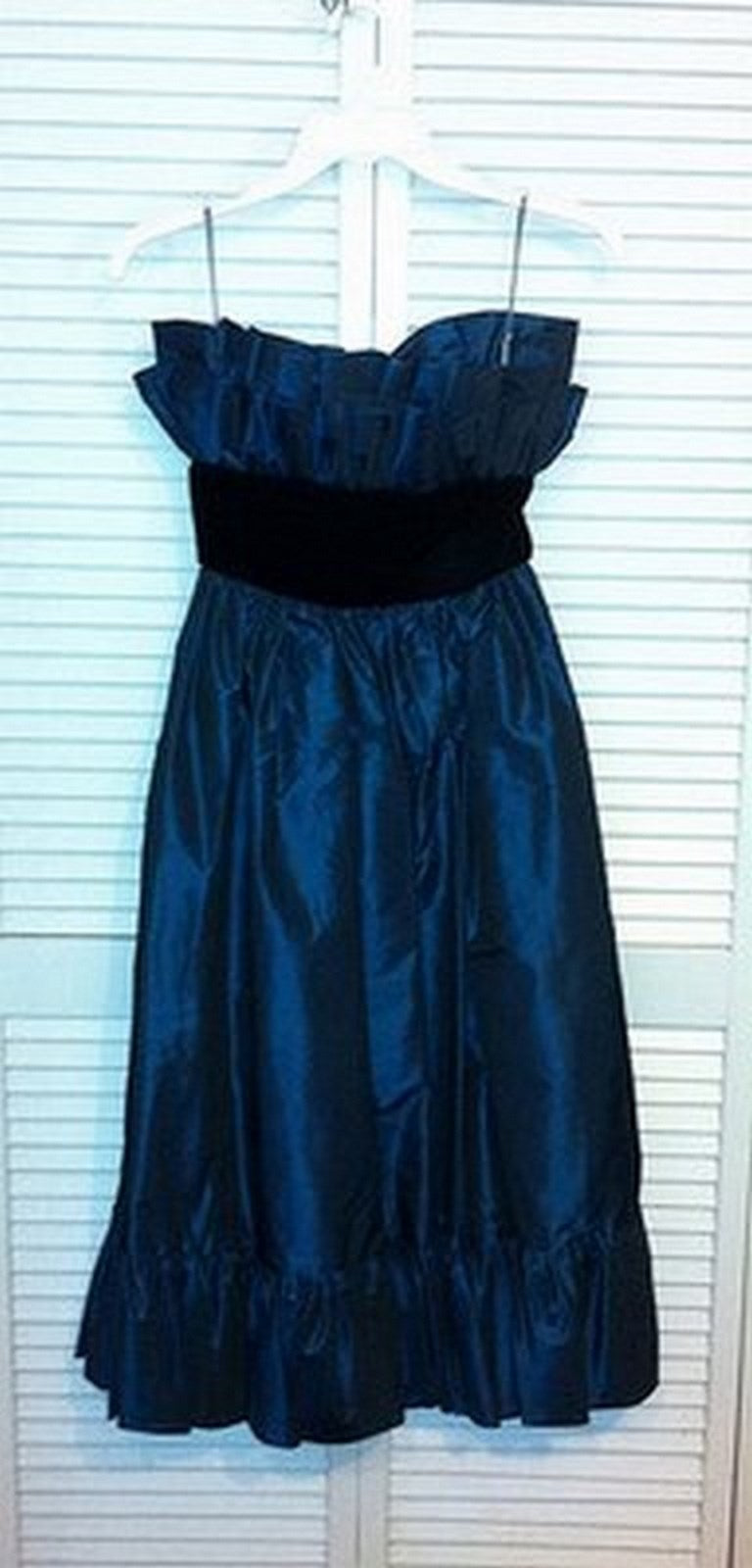 Victor Costa Women Dresses Satin Black Bow-Like Collar Size 6