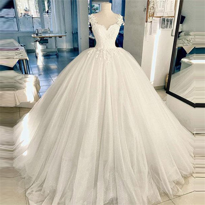 Robe De Mariee Ball Gow Wedding Dresses Sweetheart Tulle Wedding Gown Appliques