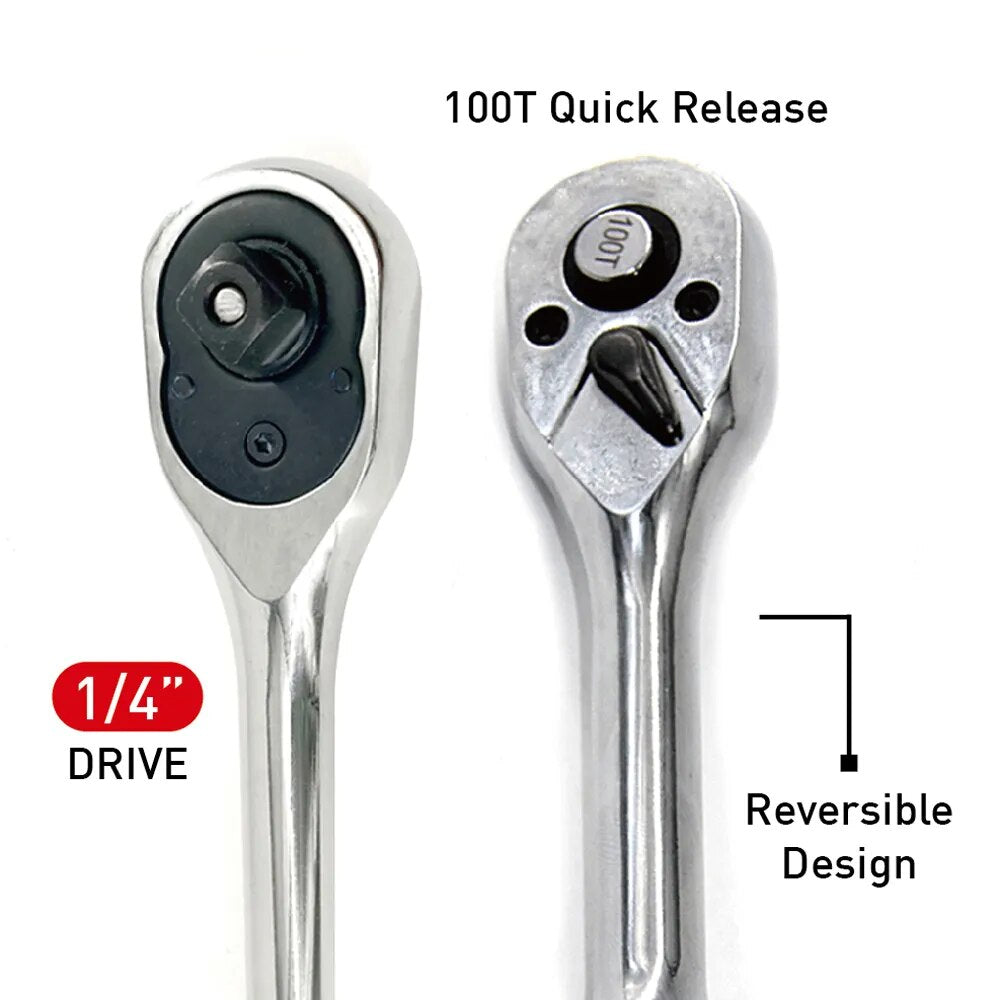 100 Teeth Quick Release Ratchet Handle Narrow Place Using Teeth More Than Norma