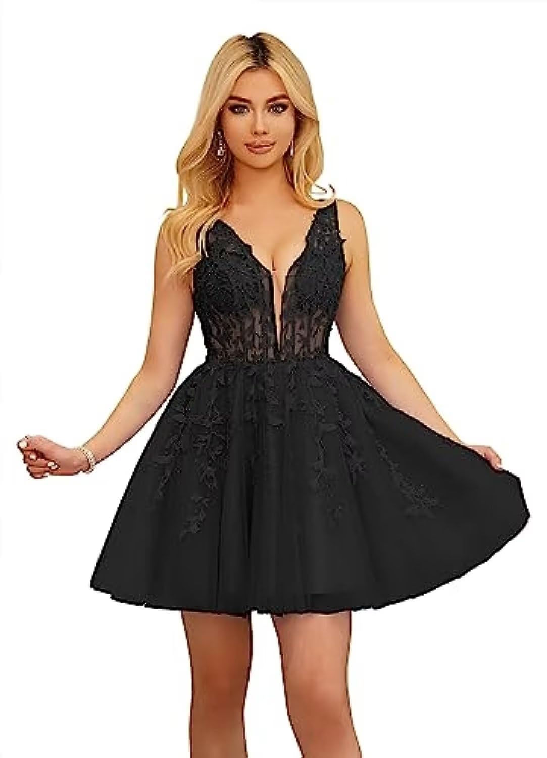 Beautiful V-Neck Sleeveless Cocktail Party Dresses Appliques Beading A-Line Sho