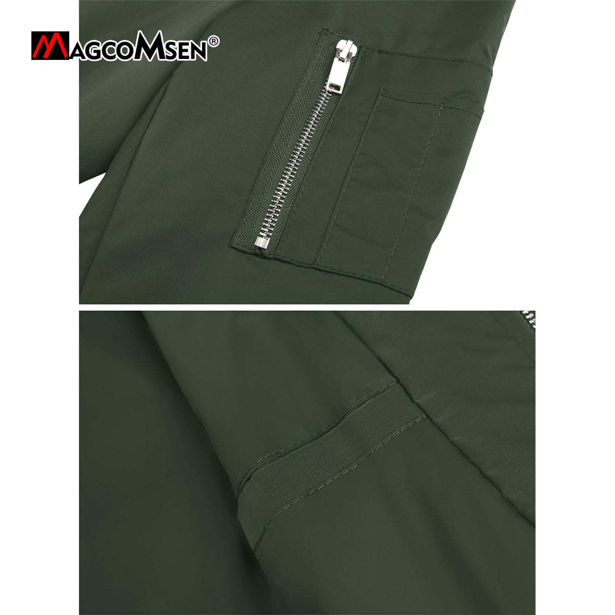 MAGCOMSEN Lightweight Men's Bomber Jackets Summer Autumn Full Zip Windproof Coa image 15