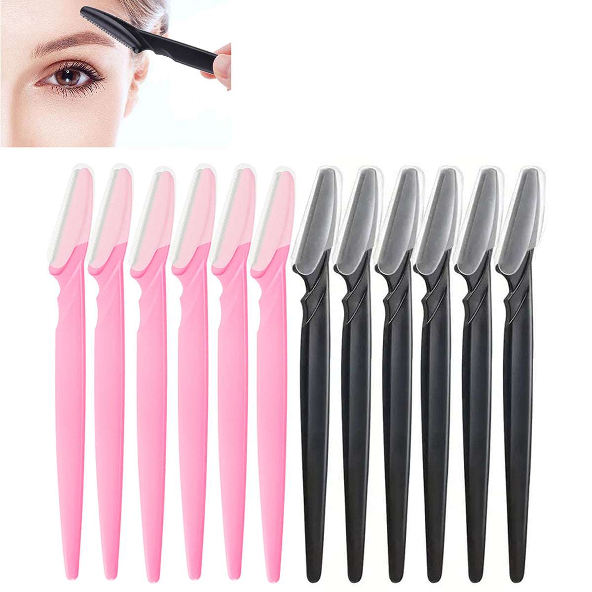 12 Pcs Mix Color Eyebrow Razor Women's Face And Body Safe Trimmer Hair Shaver Eye