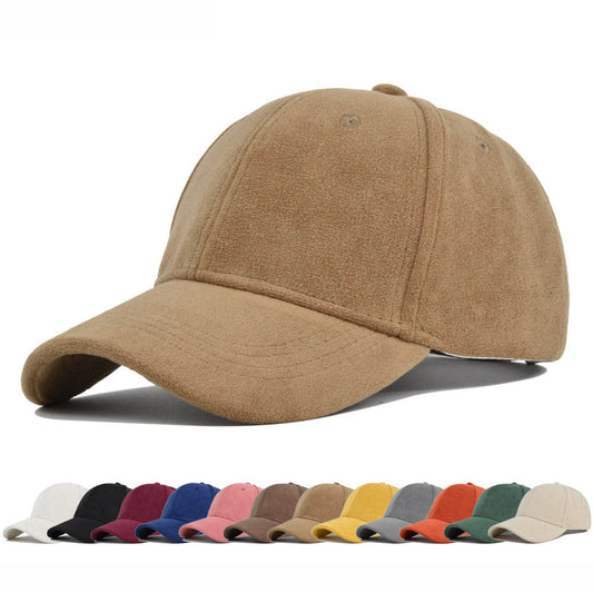 Fashion Suede Baseball Caps For Men Women Autumn Winter Solid Retro Snapback Hi image 0