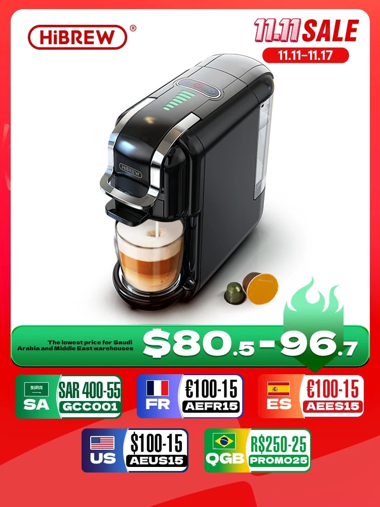 HiBREW Multiple Capsule Coffee Machine, Hot/Coldoldoldold Dolce Gusto Milk Nespresso Cap