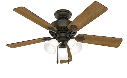 44 inch Swanson New Bronze Ceiling Fan with LED Light Kit and Pull Chain