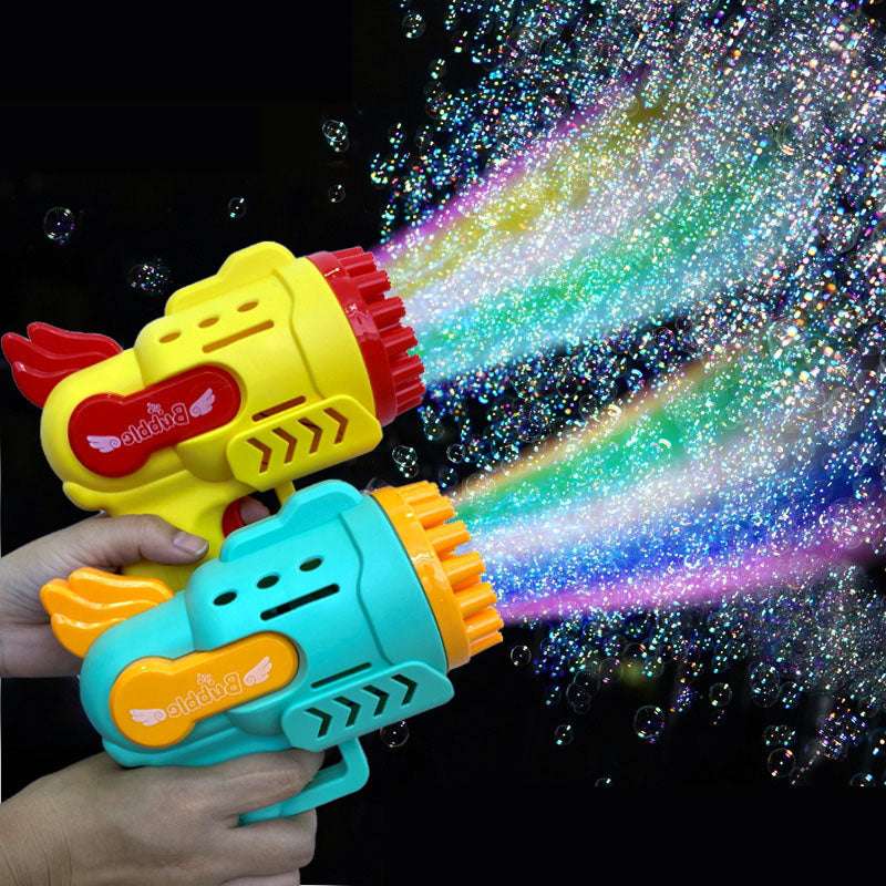 Bubble Gun Kids Toys Electric Automatic Soap Rocket Bubbles Machine Outdoor Wed