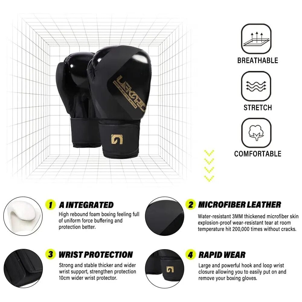 Adult 12oz Boxing Training Gloves Pu Elastic Boxing Gloves Muay Th image 7