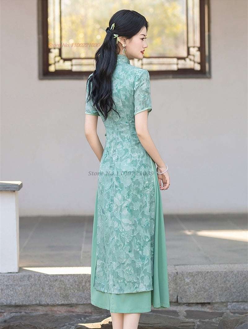 2024 vietnam aodai dress improved cheongsam vietnam traditional dress national