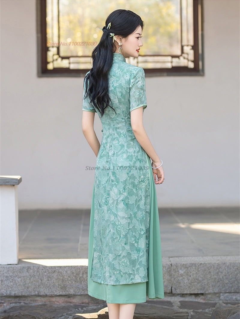 2024 vietnam aodai dress improved cheongsam vietnam traditional dress national
