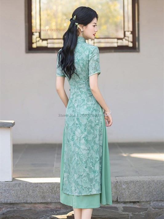 2024 vietnam aodai dress improved cheongsam vietnam traditional dress national