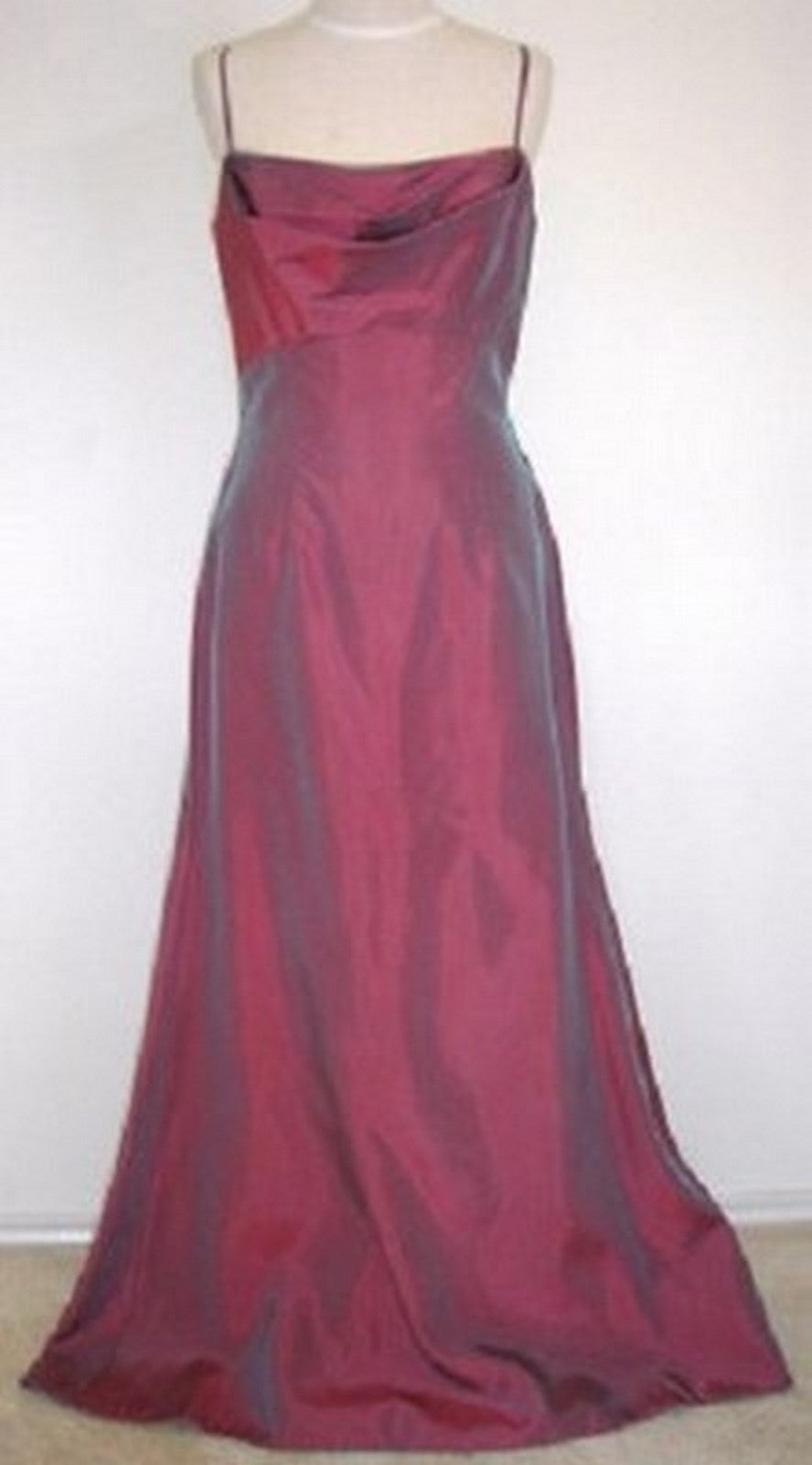 Victor Costa Women Dress Taffeta Purple Spaghetti Shoulder Straps Size