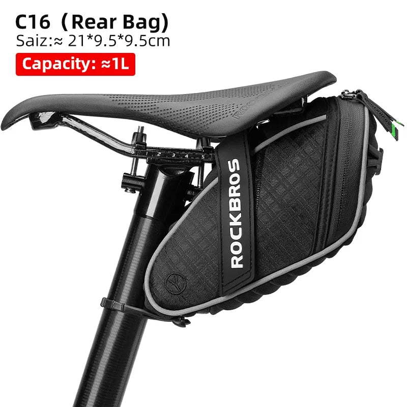Rainproof Bicycle Bag Shockproof Bike Saddle Bag For Refletive Rear La
