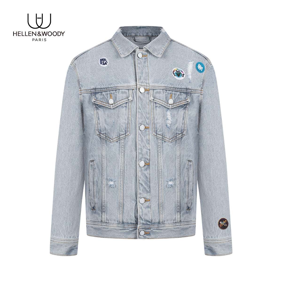 Hellen&Woody Men Clothing Spring and Autumn New  Denim Jacket Fashion Casual Sl