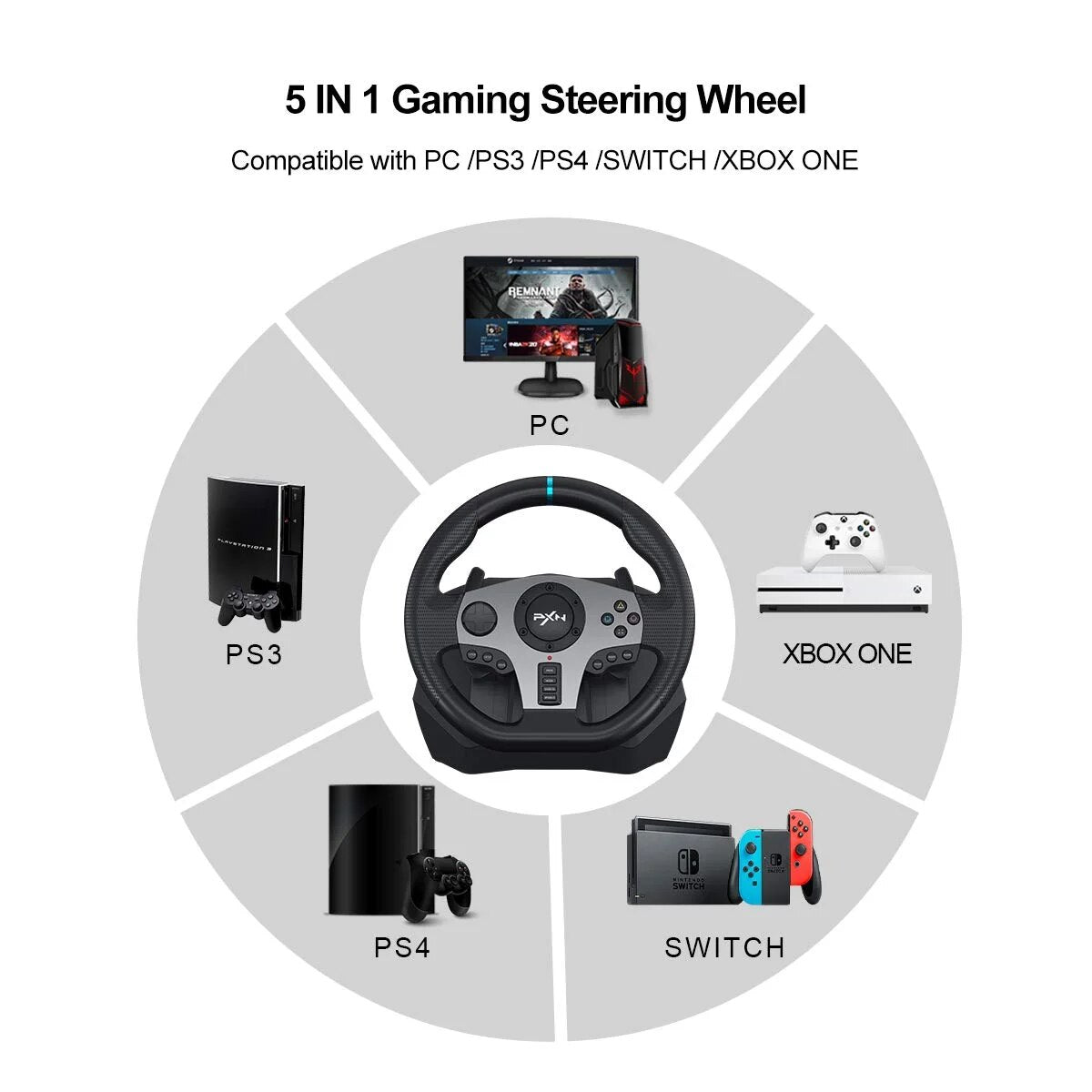 Gaming Steering Wheel PXN V9 Volante PC Gaming Racing Wheel for PC Windows 7/8/ image 6