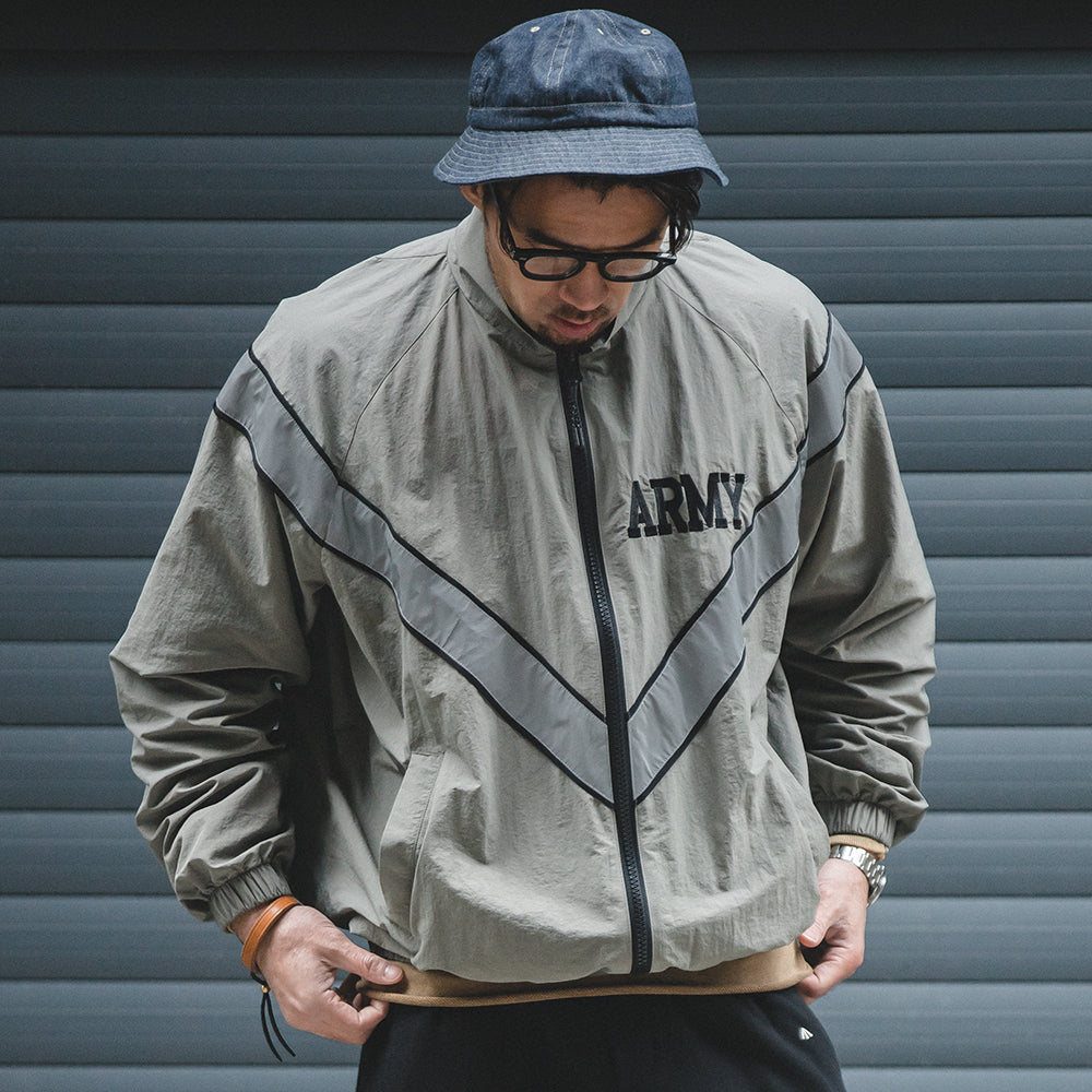 Maden ARMY Reflective Hooded Contrasting Color Bomber Jacket Sports Quick-dryin