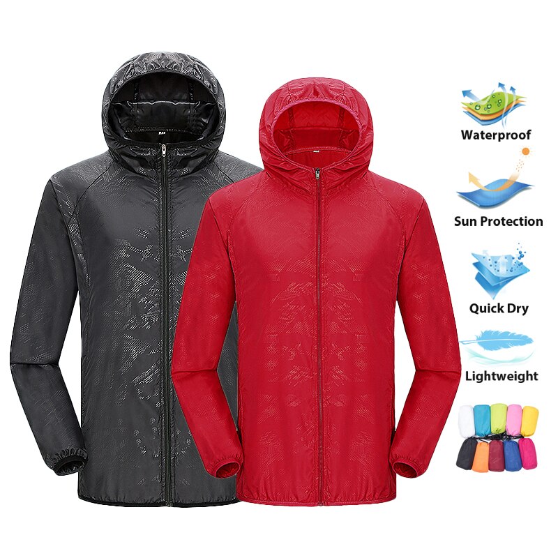 LNGXO Unisex Hiking Jacket Men's Women's Waterproof Quick Dry Camping Windbreaker T