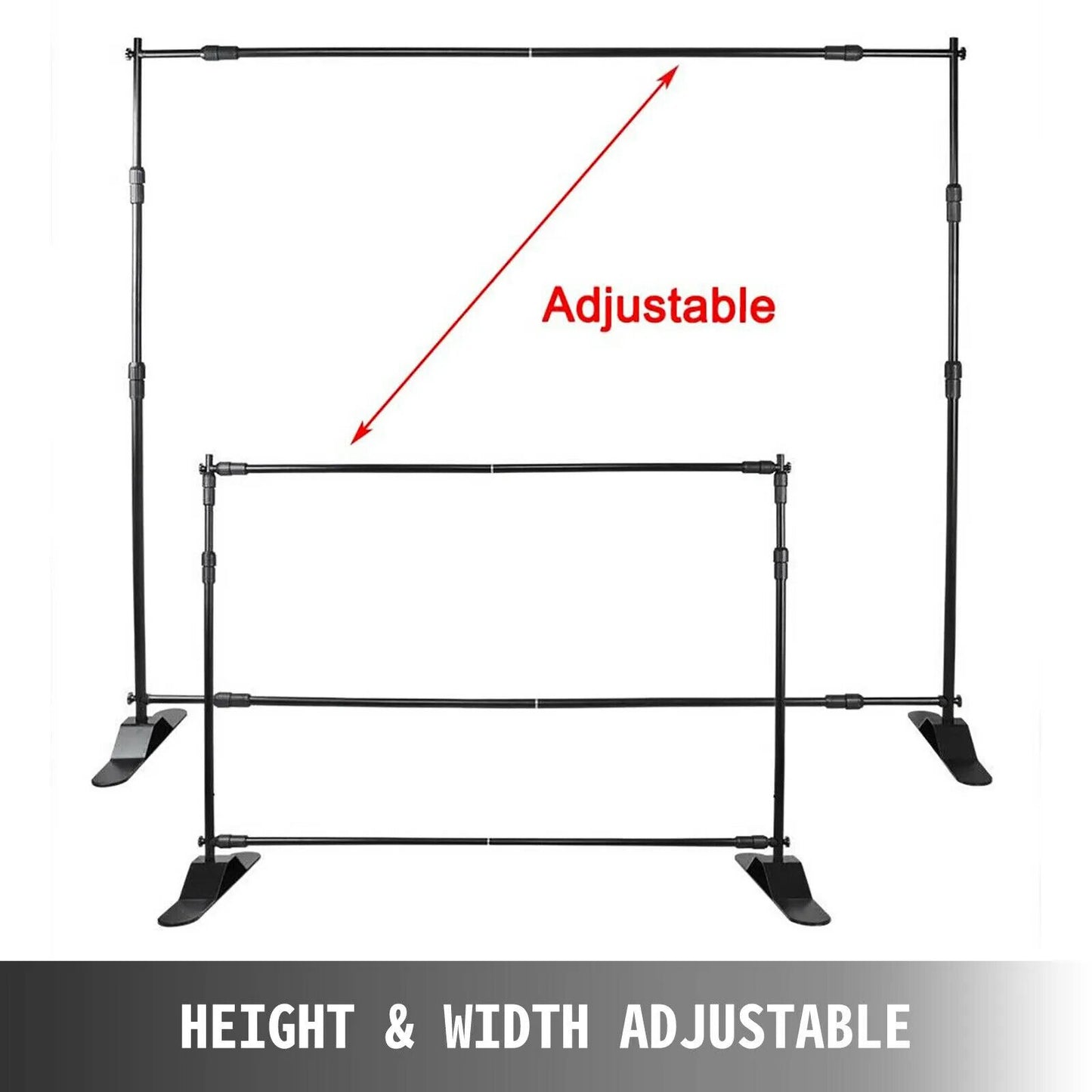 VEVOR 3x2.4M Backdrop Background Stand Adjustable Telescopic Backdrop Banner St image 5