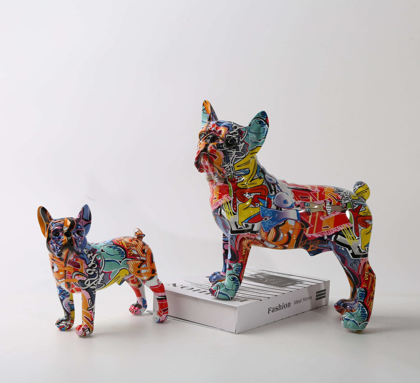 Nordic Art French Bulldog Sculpture - Graffiti Resin Crafts Home Decor
