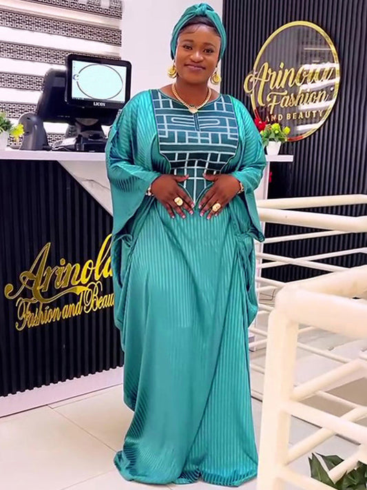 African Women Traditional Dresses Plus Size Long Robe Dubai Muslim Hijab Abaya