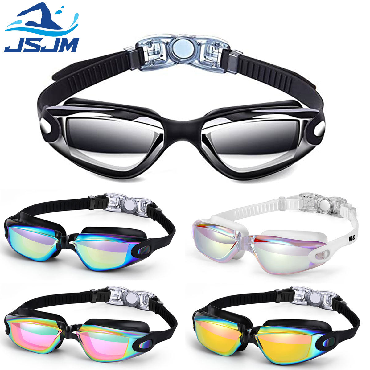 Jsjm New Adult Anti-Fog Uv Protection Lens Men Women Swimming Gogg