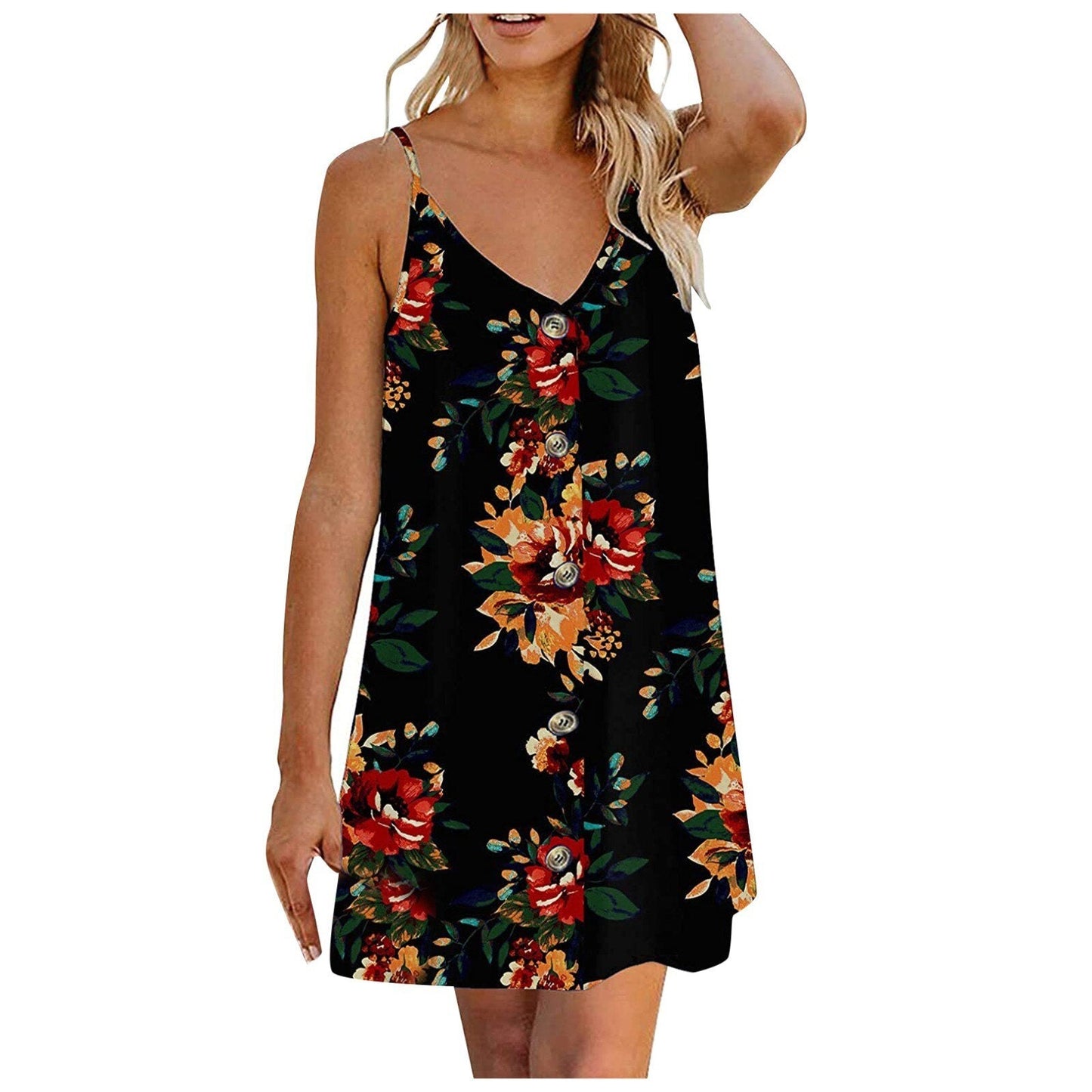 Plus Size Loose Beach Bohemian Dresses For Women 2022 Tank Sleeveless