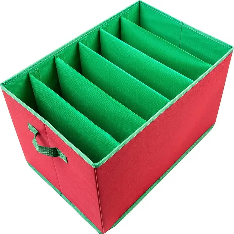 Can Do Christmas Tree Lights Storage Box With Handles, Red Straws reusable Bomb image 2