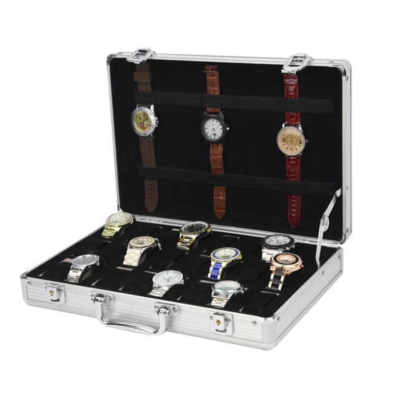 Handmand Slots Aluminum Alloy Display Watch Box Organizer Jewelry Storage Case image 9