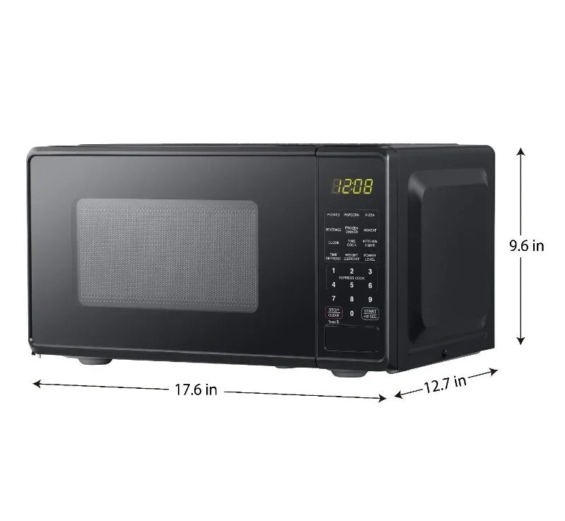 0.7 Cu ft Compact Countertop Microwave Oven, Black/ Red/ White image 7