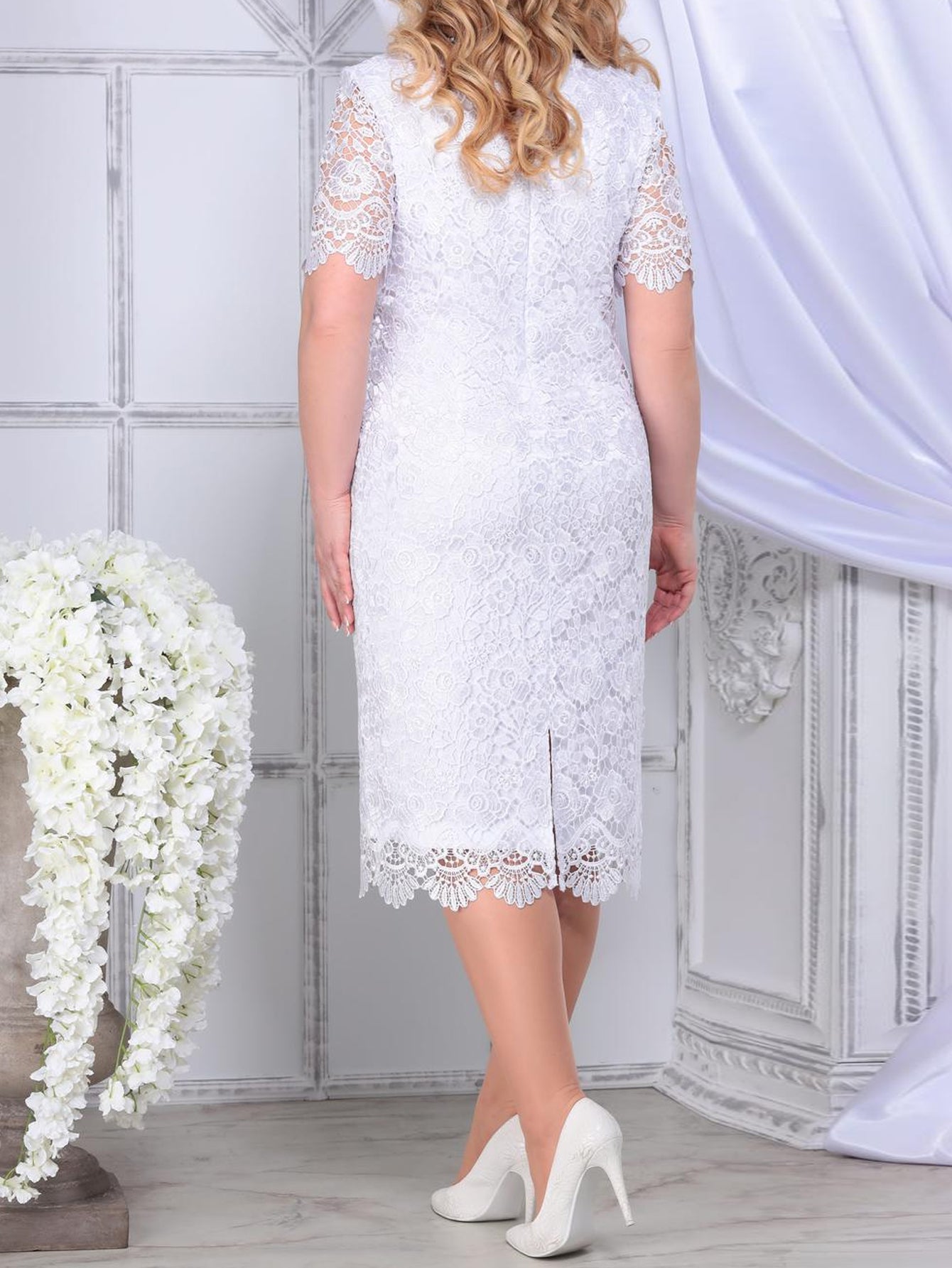 Plus Size Elegant Party Dresses White Woman Summer Embroidery Floral Wedding Gu