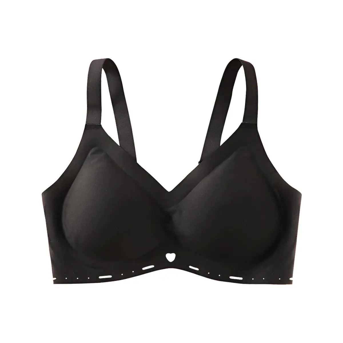 Plus Size Wireless Bra Black WoMen's Full Coverage Supportive Bras No Underwire Comfy Seamless Minimizer Bralette For Big Bust