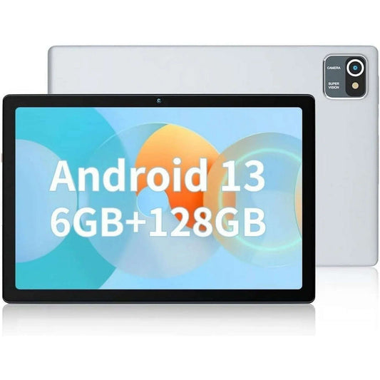 BESTSKI 10.1 inch Tablet, 6GB(4+2) RAM, 64GB ROM, 128GB Expand, 5000mAh, 1280x800 HD Touch Screen, 5MP+8MP Dual Camera (Silver)