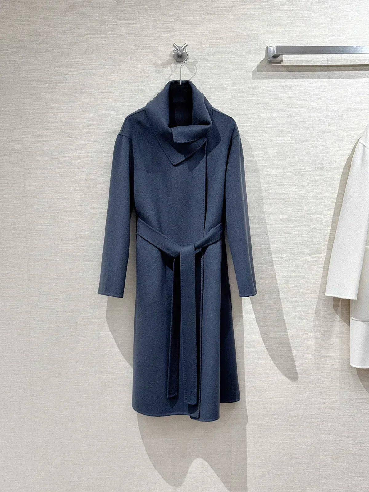 Women Double-Sided Cashmere Coat, Mid-Length, Slimming, Woolen Overcoat, -End Style.