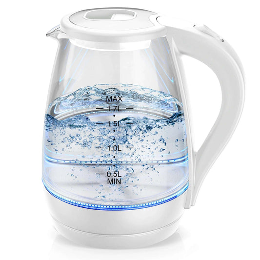Electric Tea Kettle - CACHOO 1.7L Borosilicate Glass Electric Kettle with LED Indicator, Fast Boiling Hot Water Boiler